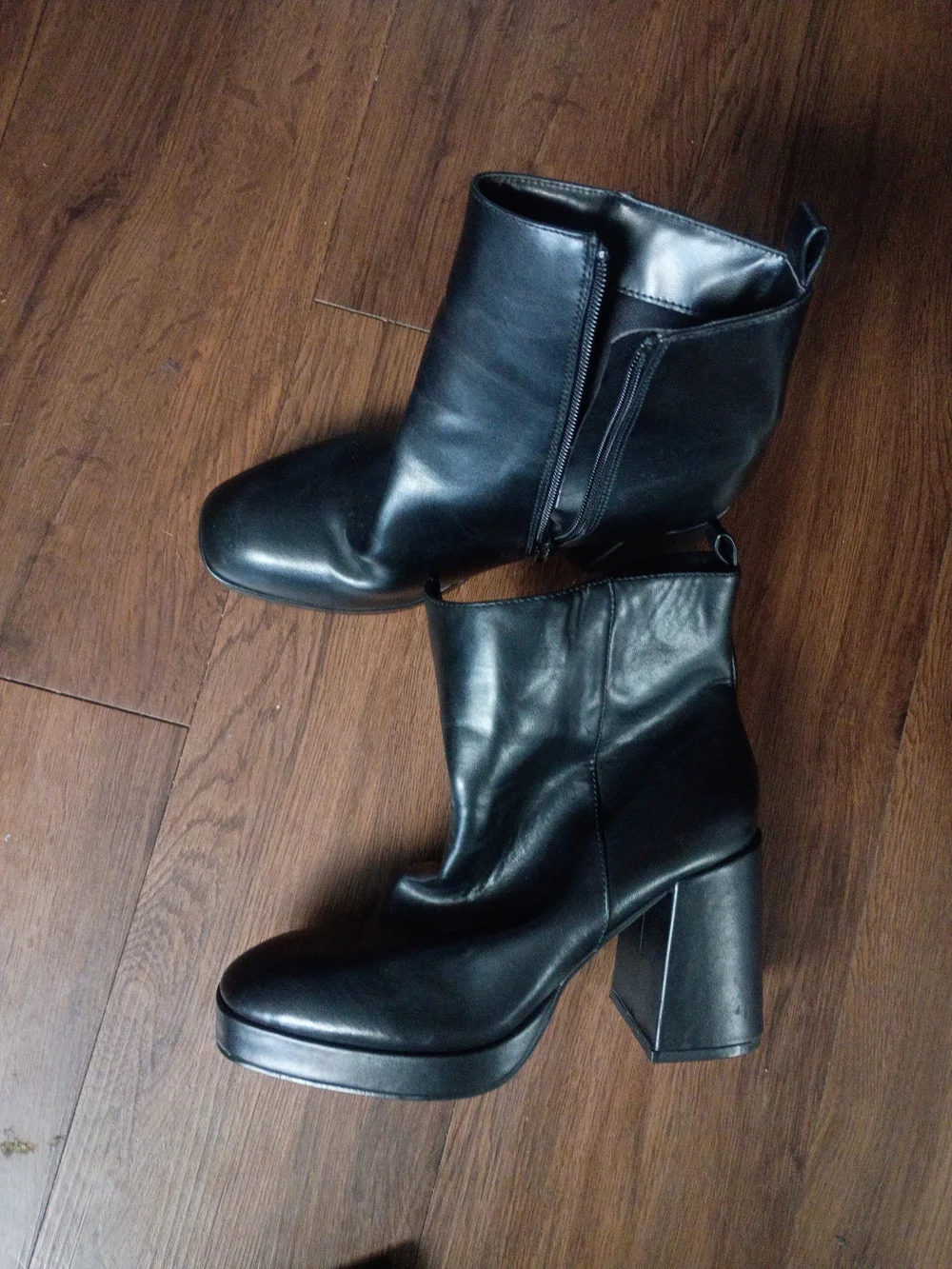 Shu Shop Black Platform Block Heel Ankle Boots - Women